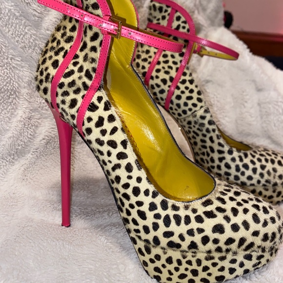 Vero Cuoio Pink and Black Leopard Heels - Picture 2 of 5